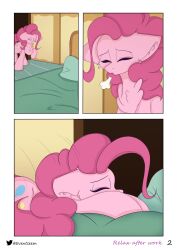 comic comic_page comic_panel curled_hair curled_tail curly_hair curly_tail dock equid equine equine_legs equine_tail eventseem hasbro hooves horse horse_ears horse_girl horse_tail mare mlp_g4 my_little_pony no_text pink_body pink_fur pink_hair pink_skin pinkie_pie_(mlp) png