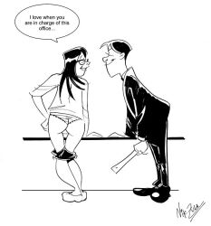 monochrome nik_zula office_lady spanking text