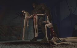 3d abs arm_grab black_hair black_penis dead death female_death gore grabbing guro guts intestines large_penis male murder necrophilia penis petite rolling_eyes skinny vindictus