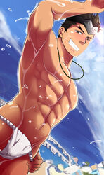 alu379 fundoshi gay loincloth male male_only necklace solo tagme yaoi