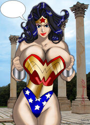 1girls color colored daikon dark_hair dc dc_comics female female_only huge_breasts powerbook125 smile solo wonder_woman wonder_woman_(series)