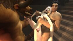 3d anal_sex anthro blood_elf collar double_penetration elyssia_sungrace female furry human male nude sandwiched source_filmmaker standing_sex stomach_bulge tagme tauren vaginal_penetration world_of_warcraft zentaeron