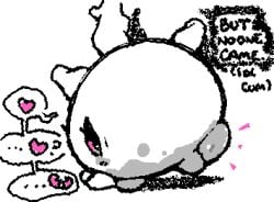 animated broken_heart emanata female feral galarian_corsola galarian_form generation_8_pokemon genitals heart_symbol humor ligma_(artist) low_res nintendo plump_labia pokemon pokemon_(species) regional_form_(pokemon) sad simple_background solo text vulva white_background