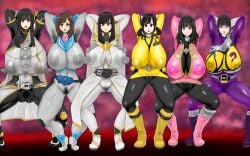 6girls ahim_de_famille bodysuit breast_expansion breast_growth breast_growth_(enlargement) breasts cg enlarged_breasts erect_nipples erect_nipples_under_clothes female female_focus female_only fueki_koyomi gokai_pink hanaori_kotoha heroine hokekyo_9 huge_breasts instant_loss kaizoku_sentai_gokaiger kamen_rider kamen_rider_fourze_(series) kamen_rider_nadeshiko kamen_rider_tsukuyomi kamen_rider_wiseman kamen_rider_wizard_(series) kamen_rider_zi-o_(series) kishiryu_sentai_ryusoulger koyomi_fueki kyoryu_violet looking_at_viewer multiple_females multiple_girls nadeshiko_(kamen_rider_fourze) nipples nipples_visible_through_clothing samurai_sentai_shinkenger shinken_yellow skintight skintight_bodysuit skintight_suit squatting squatting_position super_sentai thick_thighs thighs tokusatsu tsukuyomi_(kamen_rider_zi-o) wide_hips yayoi_ulshade