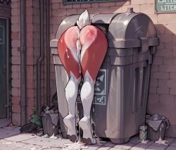 after_sex ai ai_generated alley alleyway ass canine claw_marks cum cum_in_anus cum_in_pussy cum_pool day daytime disposal dumpster furry furry_female furry_female_only furry_only humiliation limp lycanroc midnight_lycanroc pawpads paws pokemon pokemon_(species) public public_display public_humiliation public_nudity raised_tail red_ass rubbish ruined scratched scratches solo spank_marks thrown_away trash_can wolf