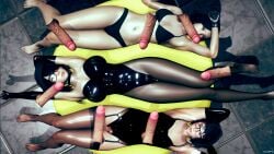 1femboy 2girls 3d 8boys above_view beret big_breasts bikini black_hair choker feet female femboy fps_counter garter_belt_leggings glasses hair_over_one_eye honey_select_2 imminent_cumshot latex latex_gloves latex_leotard laying_on_seat leather_gloves multiple_boys multiple_girls orgy original_character original_characters sakura_(sauce_dip) sanae_(sauce_dip) sauce_dip saucy_(sauce_dip) stockings surrounded_by_penises