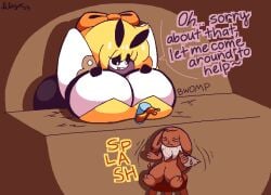 bell_(klazomaniac) eevee nintendo pokemon pokemon_sm ribombee size_difference tagme