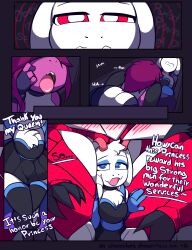1boy 1girl 1girls 2d 2d_(artwork) 2d_artwork absurdres anthro anthro_male ass blue_eyes blue_lipstick blush blushing breasts bulge butler chair comic comic_page comic_panel comic_strip corruption corset cosplay crossdressing deltarune deltarune_chapter_2 dialogue digital_drawing_(artwork) digital_media_(artwork) drool expressionless eyeshadow fellatio female femboy femdom feminization fur furry glasses gloves glowing_eyes goat goat_boy goat_horns horns hypnosis hypnotic_screen hypnotized_dom kneeling lips lipstick lipstick_mark lizard_girl makeup male male_anthro malesub mantra mind_control monitor multiple_boys multiple_subs omegaluxifer open_mouth opera_gloves outfit outfit_change outfit_swap personality_change princess princessification ralsei ring_eyes sharp_teeth sitting skirt smile spiral suit susie_(deltarune) swatchling tech_control text thighhighs thighs tongue tongue_out trance twink white_hair white_skin