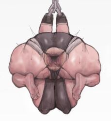 1girls amputee anus anus_cutout ass ass_cutout ayla_(punishing:_gray_raven) bare_legs boingoo bondage breasts cameltoe chains chubby chubby_female cutout fat fat_female feet female from_behind fully_clothed gaping gaping_anus hanging_breasts highres huge_ass huge_breasts huge_thighs imminent_anal massive_ass massive_breasts massive_thighs pink_eyes pink_hair punishing:_gray_raven restrained_arms robot_girl soles stretched_anus stretching suspension toes