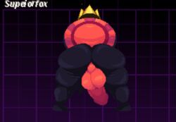 2018 backsack balls deltarune huge_ass huge_cock k.round male male_only penis pixel_art solo superiorfox