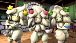 3d 3d_(artwork) 3girls alcremie anthro anthropomorphic balls ballsack breasts cock cream cupcake dick drink female food futanari holding_drink holding_food holding_spoon kabalmystic_(style) mightyk mightyk7 milkshake naked naked_female nipples nsfw nude nude_female penis pokegal pokegirl pokegirl_as_pokemon pokegirls pokemon pokemon_(species) pokemorph pussy sexy sfm source_filmmaker source_filmmaker_(artwork) spoon strawberry vagina whip_cream