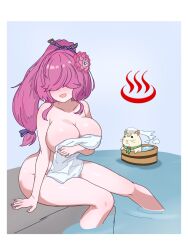 ass_visible_through_thighs banned banned_(card_game) curvy duel_masters hall_of_fame_(duel_masters) hot_spring huge_breasts islay joke large_ass naked_towel onsen pizzastars_antihamuto restricted restricted_(card_game) round_breasts thick_thighs wide_hips