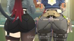 2girls 3d animated ass ass_focus big_ass double_ass_focus jane_doe_(zenless_zone_zero) music sagestaff shaking_ass shaking_butt sound tagme twerking video zenless_zone_zero zhu_yuan