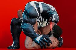 3d 3d_(artwork) 3d_model 3d_render anal anal_sex ass back bara barazoku biceps big_ass big_hands big_tongue brown_eyes brown_hair deltoids feet forearms french_kiss french_kissing gay gay_anal gay_male gay_sex hard_cock hard_sex kissing kissing_while_penetrated kneeling legs legs_up linlieshusband long_tongue marvel monster muscles muscular muscular_male peter_parker sharp_teeth spider-man spider-man_(marvel_rivals) thick_eyebrows tongue tongue_kiss tongue_out triceps venom_(marvel) venom_(marvel_rivals)