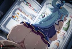 ai_generated anus aqua_(konosuba) ass asshole big_ass big_breasts blowjob blue_eyes blue_hair clothed_female_nude_male cum cum_drip cum_string doggy_style ejaculation fellatio female fridge huge_breasts juanpiamvs kitchen kono_subarashii_sekai_ni_shukufuku_wo! large_breasts moan moaning oral patreon patreon_username penetration pussy sex sfx sound sound_effects subscribestar subscribestar_username tagme vagina vaginal_penetration video watermark