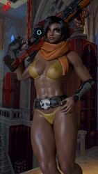 3d dark_skin female female_only fit fit_female kinessa_(paladins) muscles paladins pubic_hair ssurface