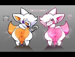 2dickgirls anthro anus anus_focus ass back back_view backsack balls big_ass chibi dickgirl five_nights_at_freddy's five_nights_at_freddy's:_sister_location five_nights_at_frickbears five_nights_at_frickbears_3 funtime_foxy_(fnaf) furry futa_sans_pussy futanari inspectormcpig lolbit_(fnaf) lolbit_(frickbears) looking_back penis perineum