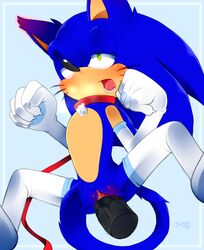 anthro armwear blush claws clitoris clothing collar cuntboy dildo elbow_gloves feline feline fur gloves green_eyes half-closed_eyes hedgehog hybrid intersex jayaero jingle_bell jinglebell legwear mammal penetration pussy pussy_juice sex_toy simple_background solo sonic_(series) sonic_the_hedgehog spreading stockings vaginal_penetration vaginal_penetration whiskers