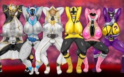 6girls ahim_de_famille bodysuit breast_expansion breast_growth breast_growth_(enlargement) breasts cg enlarged_breasts erect_nipples erect_nipples_under_clothes female female_focus female_only fueki_koyomi gokai_pink hairy_pussy hanaori_kotoha heroine hokekyo_9 huge_breasts instant_loss kaizoku_sentai_gokaiger kamen_rider kamen_rider_fourze_(series) kamen_rider_nadeshiko kamen_rider_tsukuyomi kamen_rider_wiseman kamen_rider_wizard_(series) kamen_rider_zi-o_(series) kishiryu_sentai_ryusoulger koyomi_fueki kyoryu_violet looking_at_viewer multiple_females multiple_girls nadeshiko_(kamen_rider_fourze) nipples nipples_visible_through_clothing pubic_hair samurai_sentai_shinkenger shinken_yellow skintight skintight_bodysuit skintight_suit squatting squatting_position super_sentai thick_thighs thighs tokusatsu tsukuyomi_(kamen_rider_zi-o) wide_hips yayoi_ulshade