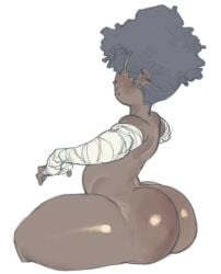 bandage big_ass big_thighs black_hair dark_skin femboy male male_only piercing piercings utaro_uta utarouta veiny_penis