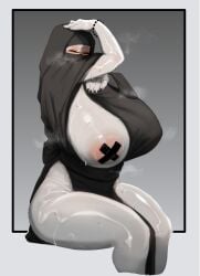 1girls 2024 alternate_version_available bead_bracelet big_areola big_breasts black_fingernails black_nail_polish black_nails bracelet choday closed_eyes covered_breast covered_nipples female fingernail_polish fingernails giant_breasts headscarf hijab hijabi large_breasts muslim muslim_female nail nail_polish nailpolish nails nails_painted nipples niqab painted_fingernails painted_nails pale-skinned_female pale_skin sitting solo solo_female steam steaming_body steamy steamy_body sweat sweatdrop sweating sweaty sweaty_body sweaty_thighs taped_nipples thick_thighs thighs x_nipples