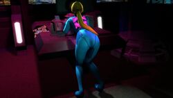 3d animated ass ass_shake bent_over blonde_hair bodysuit butt butt_shot clothed falcosfm metroid nintendo no_sound ponytail samus_aran source_filmmaker tagme video zero_suit_samus