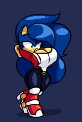 big_breasts blue_hair frost-lock green_eyes rule_63 sonic_(series) sonic_the_hedgehog thick_thighs