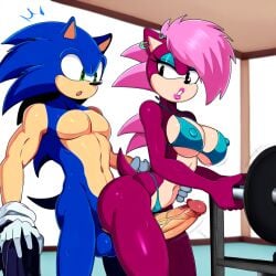 ai_generated ass bikini blue_body breasts female gym gym_room heavy_weight imminent_sex incest incest_(lore) magenta_fur male male/female penis pink_hair sex sibling_(lore) sonia_the_hedgehog sonic_(series) sonic_the_hedgehog sonic_the_hedgehog_(series) sonic_underground straight veiny_penis