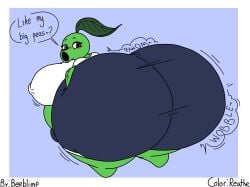 2025 artist_name ass beeblimp belly big_belly big_breasts big_butt big_nipples big_vulva black_eyebrows blue_background blue_bottomwear blue_clothing blue_eyes blue_shorts blush border bottomwear breasts butt_squish camel_toe clothing color_edit colored dialogue digital_media_(artwork) electronic_arts elemental_creature elemental_humanoid elisa_(reathe) english_text eyebrows eyelashes female flat_colors flora_fauna genitals green_body green_hair hair hand_on_butt hand_on_own_butt hi_res huge_belly huge_breasts huge_butt huge_thighs humanoid hyper hyper_breasts hyper_butt hyper_genitalia hyper_thighs hyper_vulva leaf leaf_arms leaf_hair looking_back motion_lines nipple_outline nipples not_furry overweight overweight_female overweight_humanoid peashooter_(pvz) plant plant_hair plant_humanoid plants_vs._zombies popcap_games pseudo_hair pussy rear_view reathe shirt shorts simple_background siphon_(anatomy) solo speech_bubble squish talking_to_viewer text thick_thighs third-party_edit tight_clothing topwear vulva white_border white_clothing white_shirt white_topwear