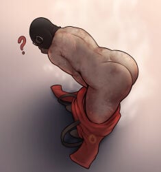 1girls ? ambiguous_gender ass ass_crack big_ass black_mask clothing dat_ass fat_ass female female_only gas_mask hewa huge_ass human human_only large_ass light-skinned_female light_skin mammal mask mature mature_female nude pyro_(team_fortress_2) red_outfit solo solo_female solo_focus steam steaming_body sweat sweating team_fortress_2 thick_ass