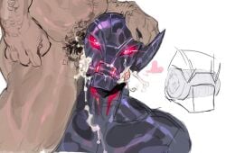 blowjob cum cum_in_mouth cum_inside fleshlight gay gay_sex heart_eyes marvel marvel_rivals robot robot_boy ultron ultron_(marvel_rivals) yaoi