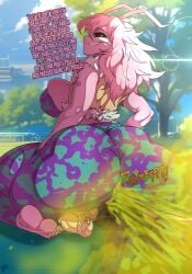 aged_up dialogue facesitting fart fart_fetish fart_torture fat_ass mina_ashido my_hero_academia okifetish pink_hair pink_skin smirk stinky teasing time_skip