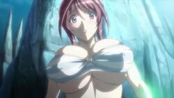 1girls animated bursting_breasts female_only hoods_entertainment huge_breasts human mafuyu_oribe oribe_mafuyu red_hair seikon_no_qwaser topless video