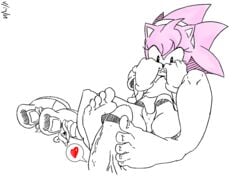 amy_rose anthro classic_amy_rose clothing feet female foot_fetish footjob footwear gloves hair mammal pink_hair sex skirt sonic_(series) supahfiyah