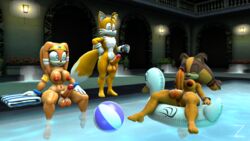 1boy 2girls 3d 3d_model balls barefoot boobs breasts feet female futanari happy intersex kabalmystic legs male mobian mobian_(species) mobian_echidna penis pool sega sonic_(series) sonic_adventure sonic_the_hedgehog_(series) sticks_the_badger sticks_the_jungle_badger sticks_the_tejon tail tails tikal_the_echidna tikal_the_echidna_(kabalmystic) toes water zeniix98