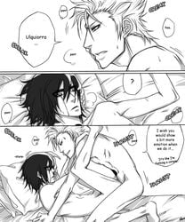 2boys anal bleach comic grimmjow_jaegerjaquez male male_only monochrome multiple_males nude tagme ulquiorra_cifer yaoi