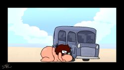 1girls ben bent_over big_ass big_breasts bikini blowing breasts car female huge_ass huge_breasts massive_ass massive_breasts mikal_(sinktober) on_knees sink_(sinktober)