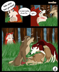 2008 aleu balto balto_(film) comic comic_page feral incest jenna_(balto) kodi lonewolf text text_bubble