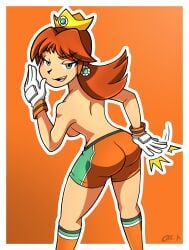 ass breasts daisy's_hot_stuff_(trend) kiroxiii mario_(series) mario_strikers nintendo nipples princess_daisy topless