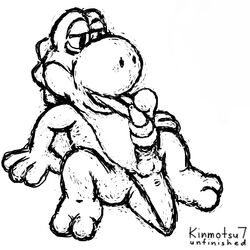 ket-ralus male male_only mario_(series) monochrome nintendo smooth_skin solo yoshi