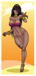 1girls arabian arabian_clothes bare_shoulders barefoot belly big_breasts black_hair bracelet breasts choker cleavage covered_breasts danny_phantom dark-skinned_female dark_skin desiree desiree_(human) feet female female_only genie hair_ornament hairband harem_outfit high_resolution hips human jago_dibuja jewelry large_breasts legs long_hair midriff navel nickelodeon nipples pussy solo tagme thighs toes topless vagina