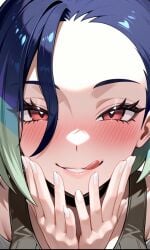 ai_generated nail_polish nails painted_nails perrin_(pokemon) pokemon pokemon_sv white_nail_polish white_nails