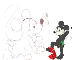 celestial color disney duo fur furry furry_only male_only mickey_mouse penis sketch tagme testicles white_background