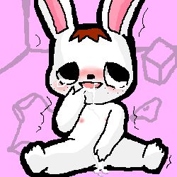 animal_crossing artist_request blush brown_hair cum cum_in_pussy female female_only gabi_(animal_crossing) nintendo nipples pussy rabbit straight_hair white_fur year_request