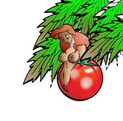 2d ariel body_horror christmas disney disney_princess full_color holly leaf nipples the_little_mermaid tomato what