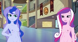 breasts dean_cadance equestria_girls friendship_is_magic my_little_pony naked nipples nude princess_cadance_(mlp) princess_luna_(mlp) tagme vice_principal_luna