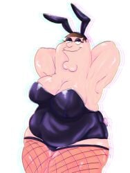 arms_behind_head bunny_ears bunnysuit chubby digital_media_(artwork) fat_male fishnets holy_fuck_i'm_cumming joke male peter_griffin vanceypants