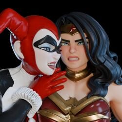 ahe_gao dc dc_comics dcau female harley_quinn harley_quinn_(classic) heperson tongue_out wonder_woman wonder_woman_(series)