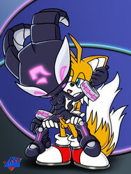 anthro armor canine carrying echidna female fox front_view fur interspecies male mammal nude penis sega sex shade_the_echidna sonic_(series) sonic_chronicles:_the_dark_brotherhood sonic_team sonic_the_hedgehog_(series) standing straight straight_hair tagme tail tails wdj