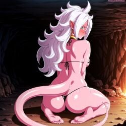 ai_generated android_21 android_21_(good) android_21_(human) dragon_ball dragon_ball_fighterz dragon_ball_super dragon_ball_z ia ia_generated pink_body pink_skin red_hair white_hair